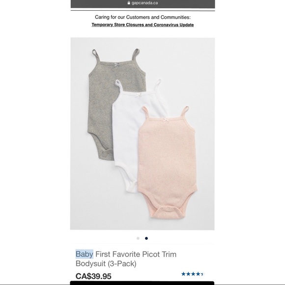 Baby Gap 6-12M Picot Trim Ribbed Bodysuit Bundle - Picture 2 of 8
